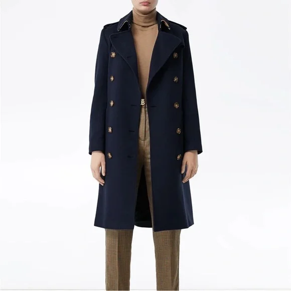 Burberry Kensington cashmere navy trench coat - Picture 5 of 15